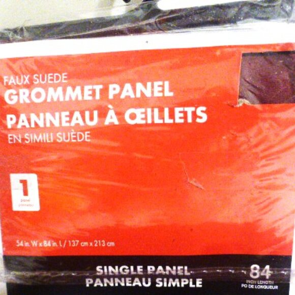 DEC1 - Faux Suede GROMMET PANEL CURTAIN 1 Panel Drape 84" x 54" Curtain Rod - Picture 6 of 6